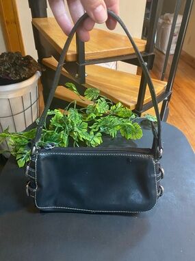 Nine West Black Leather Mini Shoulder Bag